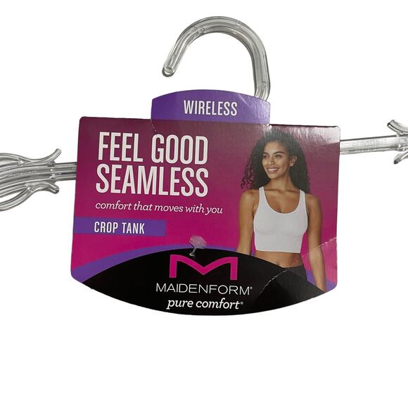 Maidenform Womens Size Small Gray Pure Comfort Feel Good Crop Tank Bra DM2304 - Picture 6 of 10
